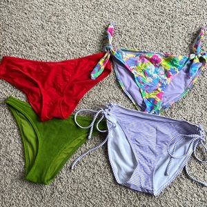 Bikini Bottom Mixed bundle Red & green bottoms M, flowered L, striped XL.
